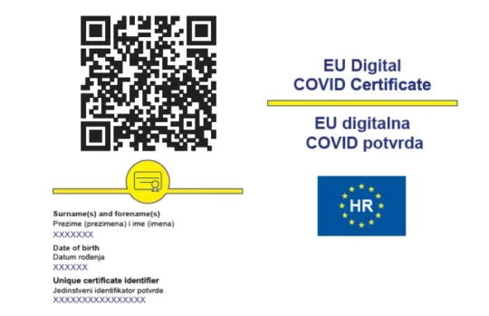 Uvođenje EU digitalnih Covid potvrda – obavijest roditeljima